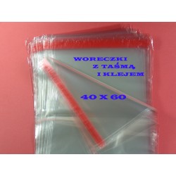 Worki z klapką i klejem 40x60